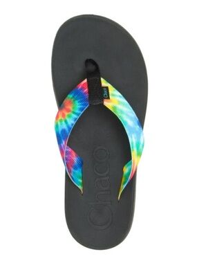 Chaco Chillos Rainbow Tie Dye Toe Thong Flip Flops Sandals Size 8
